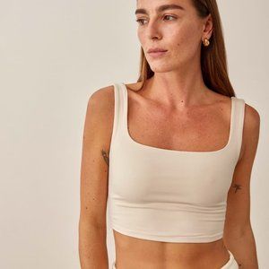 Reformation Jeans Basic Cropped RIBBED Tank L